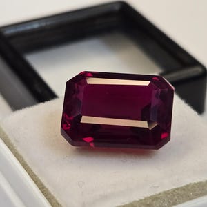 Natural Emerald Cut Ruby Gemstone – Mozambique Red Loose Stone for Rings, Earrings (10+Ct)