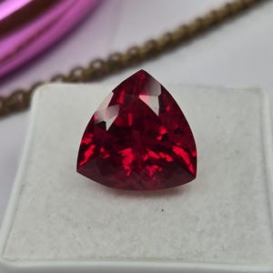 Natural Mozambique Ruby 7–8 Ct Trillion Cut Loose Gemstone, Genuine Red Ruby Stone for Rings, Pendants, Jewelry Making & July Birthstone