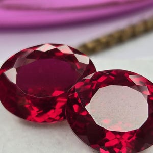 Natural Mozambique Ruby Pair 15–16 Ct Oval Cut Matching Loose Gemstones, Genuine Red Ruby Stones for Earrings, Rings & Jewelry Making
