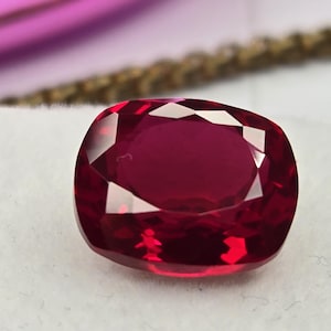 Natural Mozambique Ruby 7–8 Ct Cushion Cut Loose Gemstone, Genuine Red Ruby Stone for Rings, Pendants, Jewelry Making & July Birthstone