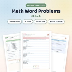 Esercizi di matematica per la quarta elementare, 15 schede con soluzioni, matematica per l'istruzione domiciliare, conformi agli standard Common Core.