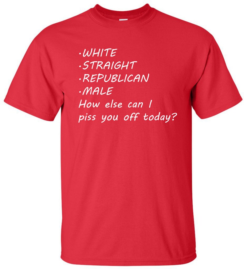 White Straight Republican Male Funny Political T-shirt - Etsy