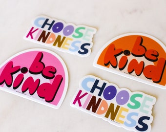 Kindness Stickers | Sticker Pack | Choose Kindness Sticker | Be Kind Sticker | 4 pack of Stickers | Sticker Bundle|Stickers for Laptop