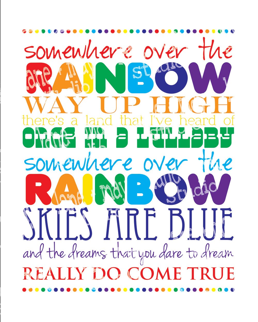 somewhere over the rainbow 8 x 10 digital print - INSTANT DOWNLOAD - print  at home, image size:1000x1250