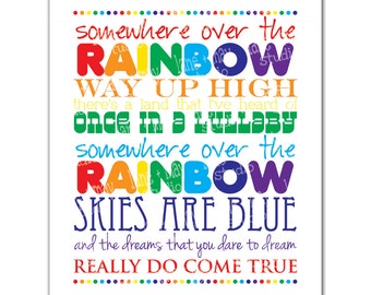 somewhere over the rainbow 11 x 14 digital print - INSTANT DOWNLOAD