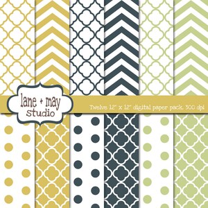 digital papers - chevron, quatrefoil, and polka dot patterns - INSTANT DOWNLOAD