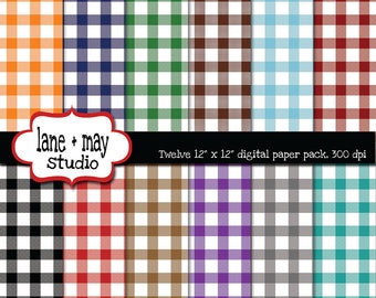 digital papers - gingham patterns - variety pack - INSTANT DOWNLOAD