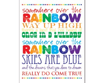 somewhere over the rainbow 5 x 7 digital print - INSTANT DOWNLOAD