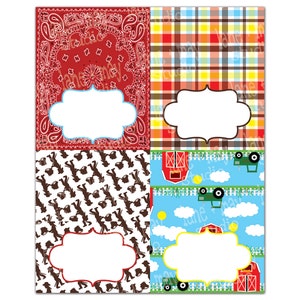 farm theme party food labels, tent cards you print at home - INSTANT DOWNLOAD