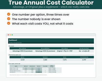 Medicare Advantage vs Medigap Cost Calculator, 2027 Open Enrollment Comparison (Excel)