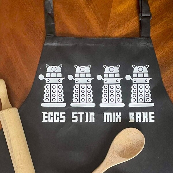 DR WHO Dalek funny kitchen apron, birthday gift for boyfriend, housewarming gift, fathers day gift for dad, nerdy gift for for whovian