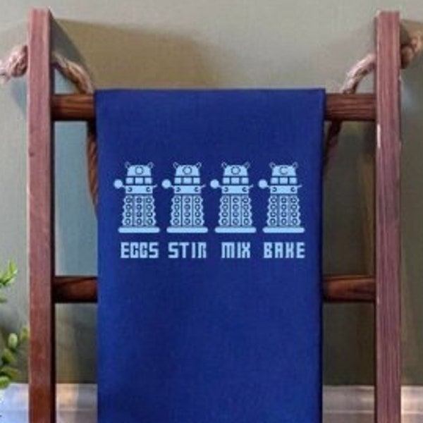 DR WHO Dalek funny kitchen towel, birthday gift for boyfriend, housewarming gift for whovian, fathers day gift for dad, nerdy gift for mom