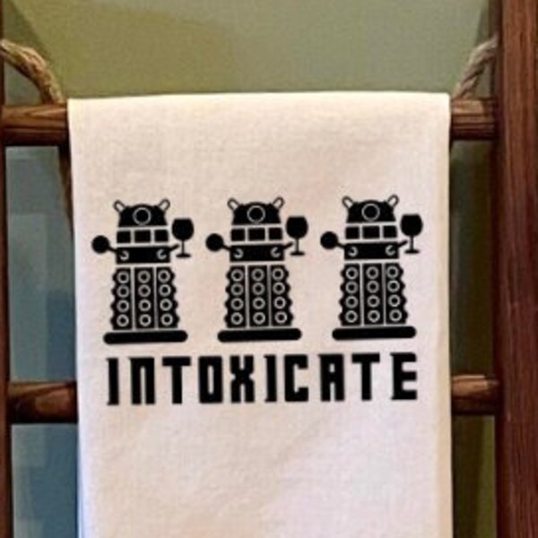 DR WHO Dalek funny kitchen towel, birthday gift for boyfriend, housewarming gift for brother, fathers day gift for whovian, nerdy gift