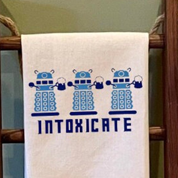 DR WHO Dalek funny kitchen towel, birthday gift for boyfriend, housewarming gift for dr who fan, fathers day gift, nerdy gift for whovian