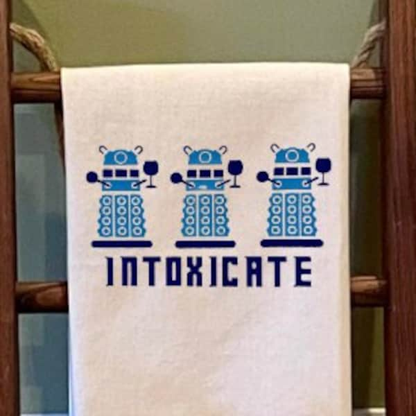 Dalek Dr Who funny kitchen towel, gift for Dr Who Fans, birthday gift  for boyfriend, Fathers Day for husband, Mothers day gift for whovian