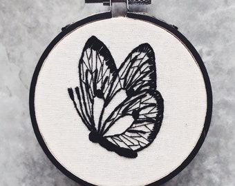Items Similar To Delicate Butterfly Hand Embroidery Completed