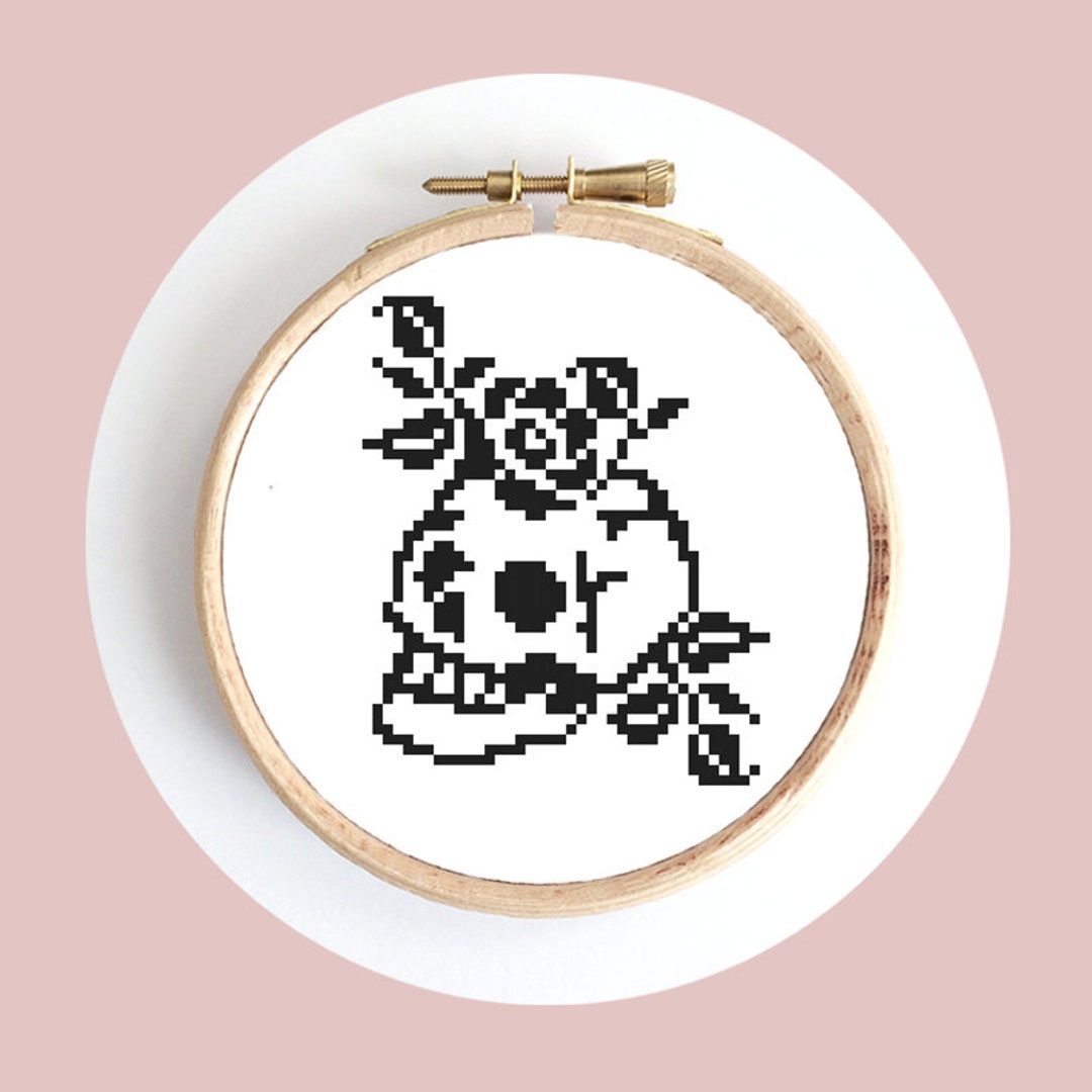 Skull and Roses Gothic - Cross Stitch Pattern PDF - Learn to Cross ...