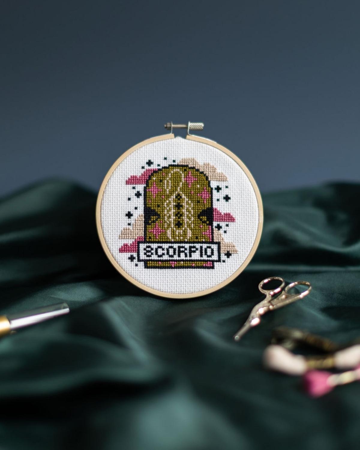 SCORPIO PDF PATTERN Scorpio Zodiac Sign Modern Cross Stitch Horoscope ...