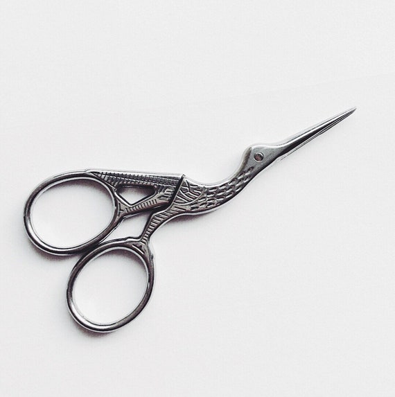 Metallic stork embroidery scissors - Stitched Modern