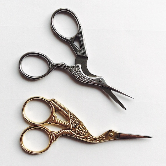 Silver Embroidery Scissors Delicate Bird Antique Style Sewing Scissors 