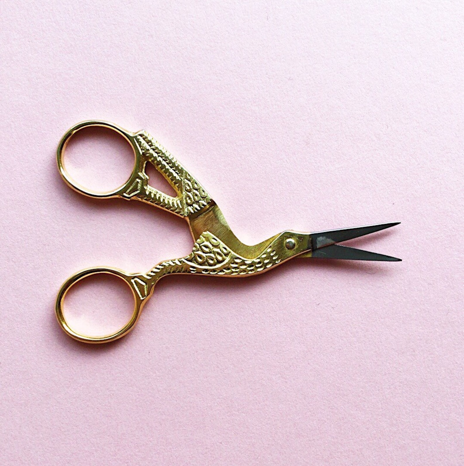 Gold Embroidery Scissors Delicate Bird Antique Style Sewing Etsy