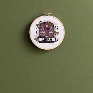 Libra Star Sign Pattern LIBRA PDF PATTERN Libra Zodiac Sign Modern Cross Stitch Horoscope Stars ...