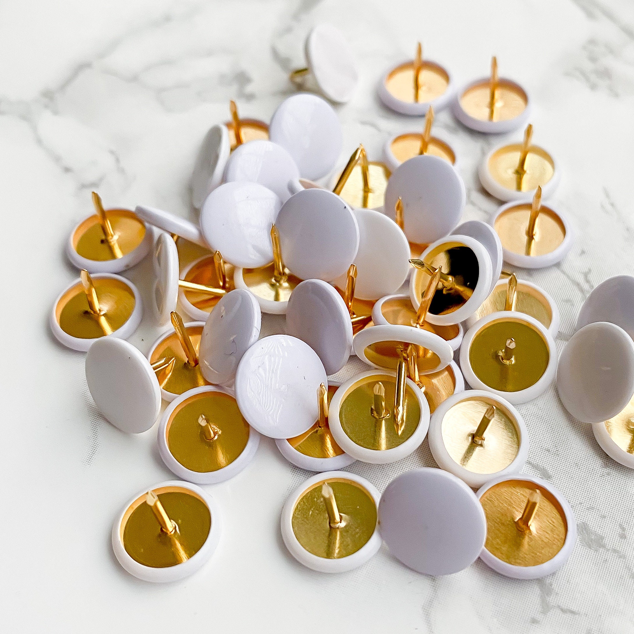 Modern White Push Pins Decorative Push Pins Cute Thumb Etsy