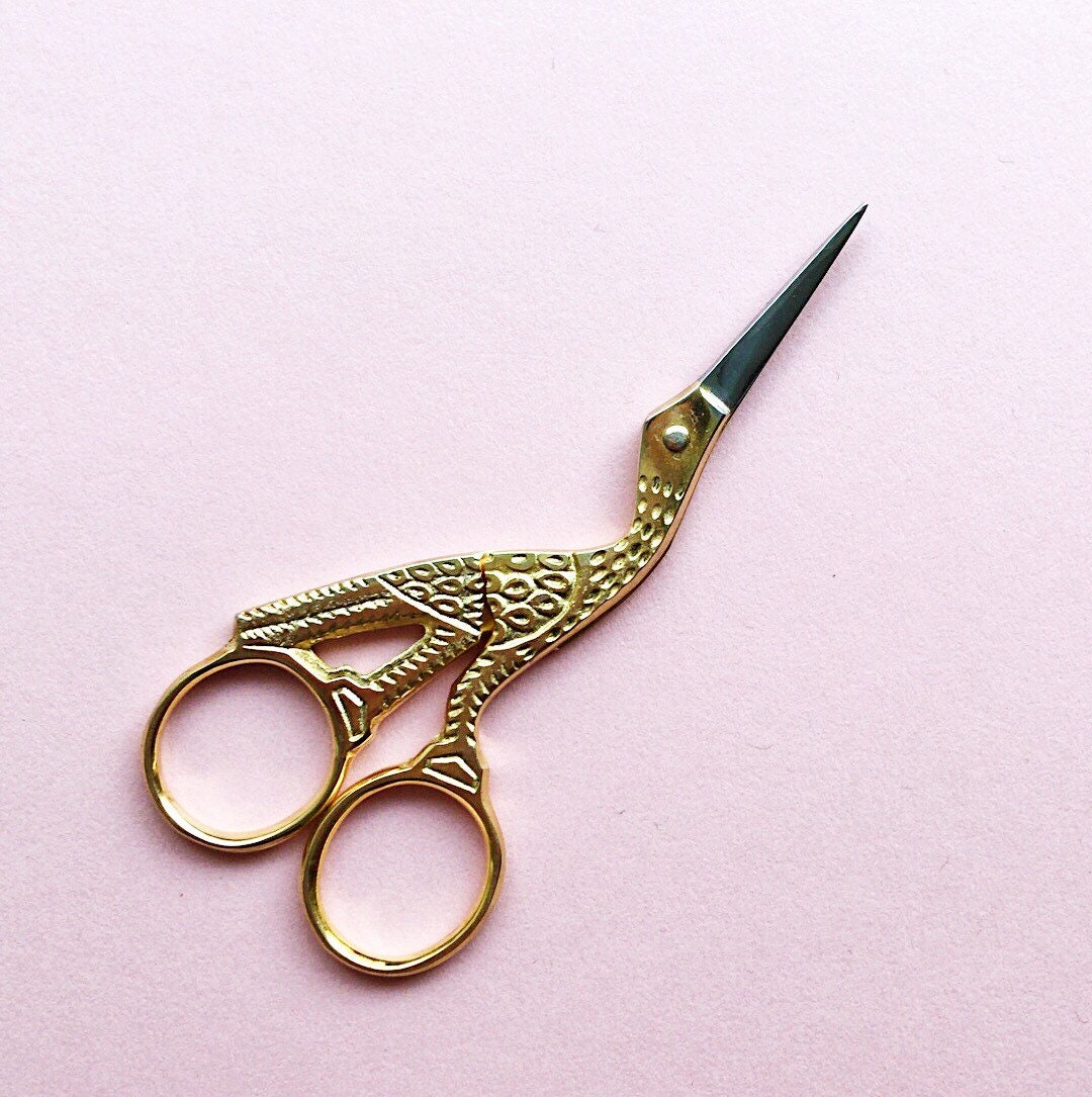Gold Embroidery Scissors Delicate Bird Antique Style Sewing Etsy UK
