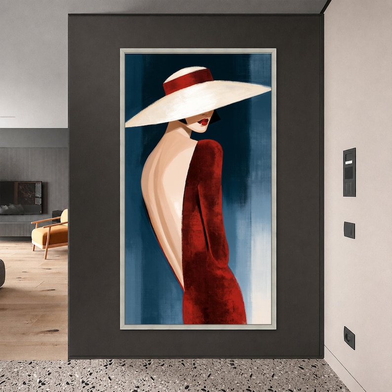 Elegant Woman Canvas Print, Chic Fashion Wall Art for Modern Home Decor ...