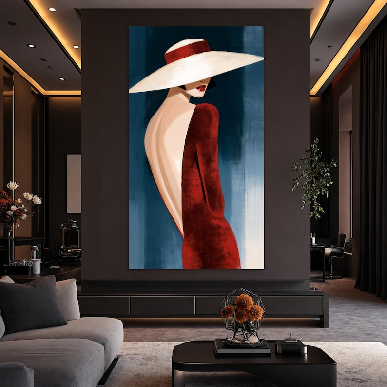 Elegant Woman Canvas Print, Chic Fashion Wall Art for Modern Home Decor ...