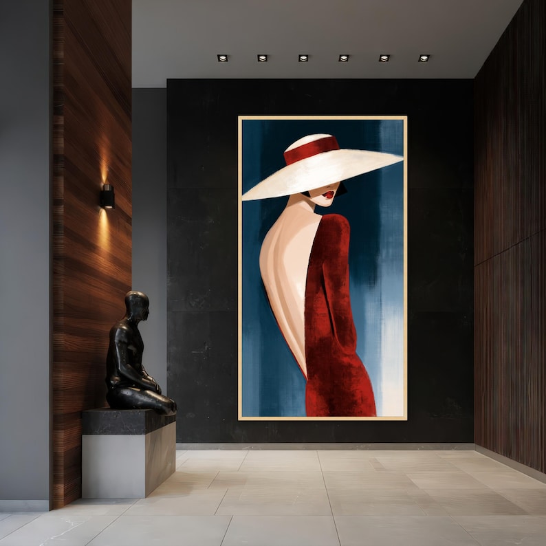 Elegant Woman Canvas Print, Chic Fashion Wall Art for Modern Home Decor ...