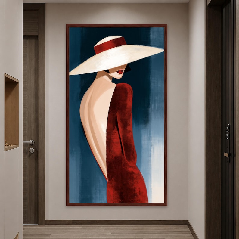 Elegant Woman Canvas Print, Chic Fashion Wall Art for Modern Home Decor ...