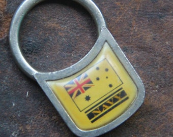 RARE Vintage Royal Navy Keyring, 1960-70s Royal Navy Keyring