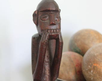 Hand-Carved MONKEY Sculpture, 1960s Tribal Art, Vintage African Monkey, vintage Ebony sculpture, vintage Carved sculpture,Hand carved figure