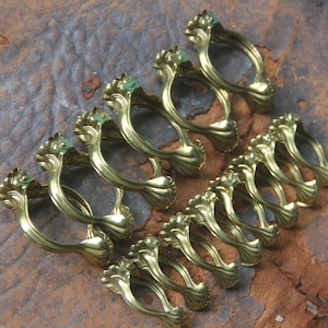 CHOICE! GORGEOUS set of large OR small Antique German Ormolu/Brass Drapery Curtain Clamp Clip, Vintage German Curtain Clips