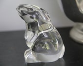 Baccarat Crystal Sitting Rabbit Figurine,Vintage crystal rabbit figure,Vintage Baccarat crystal,Vintage Rabbit figurine, Bunny Rabbit figure