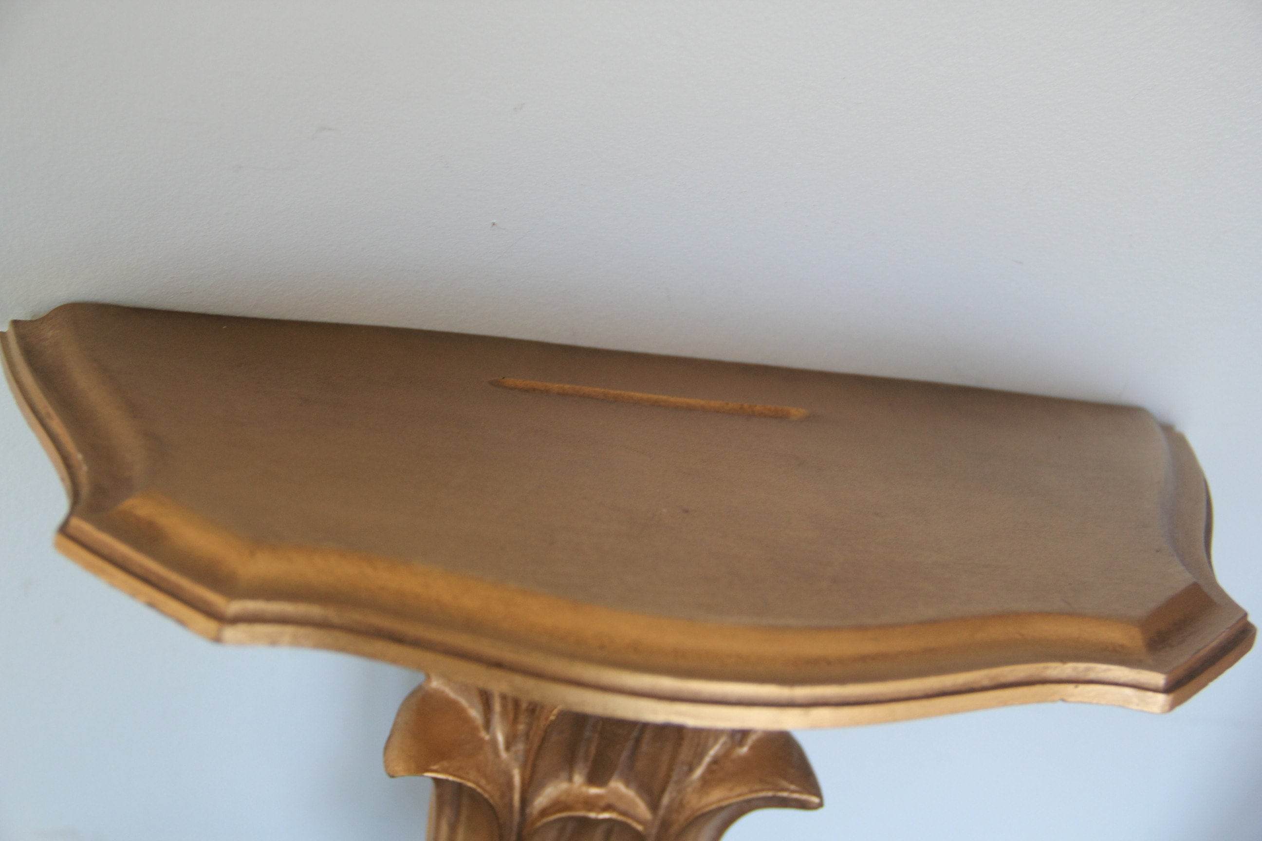 Vintage Gold Wall Shelf Gold Wall Shelf Small Wall Etsy