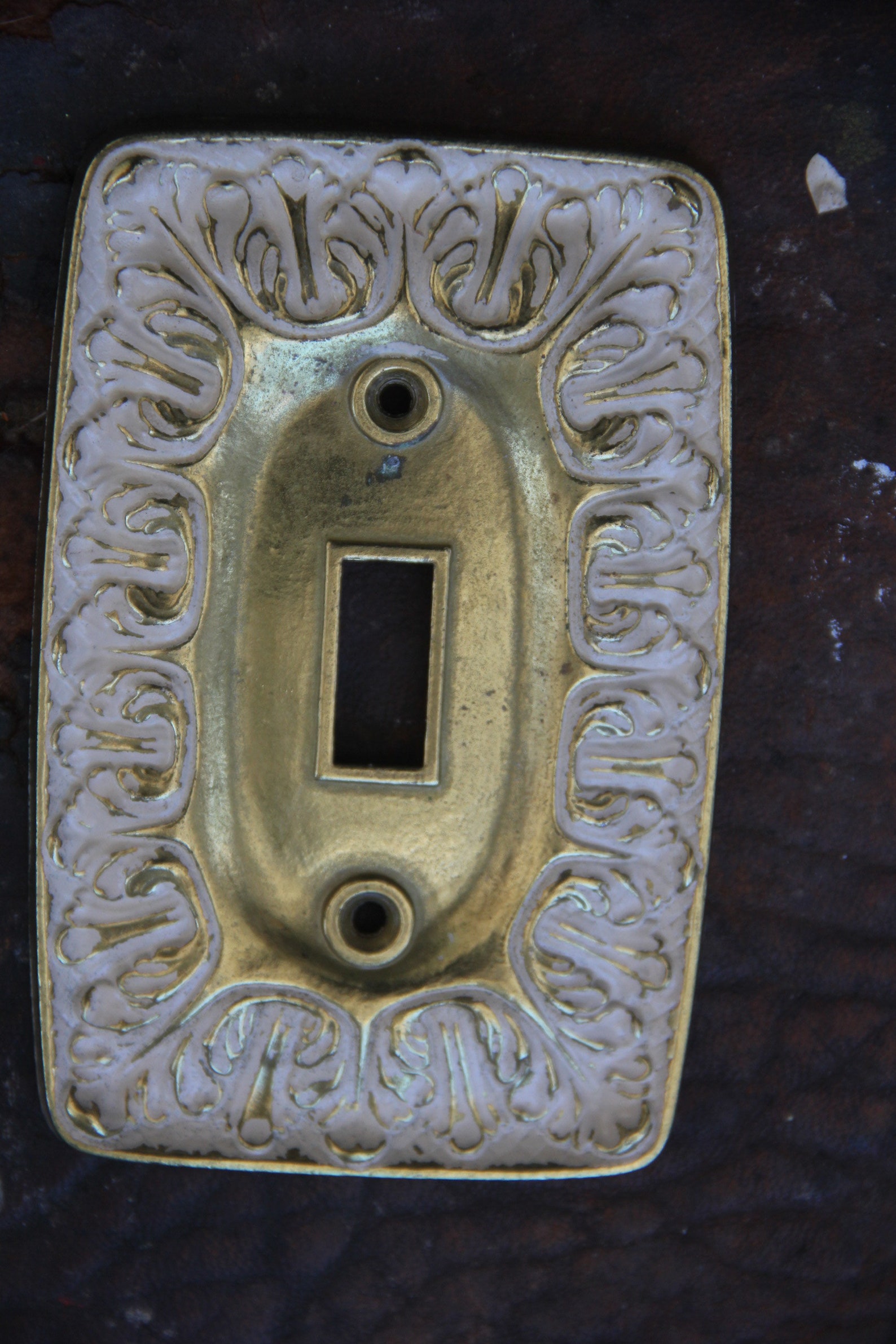 Vintage Gold Metal Light Switch Cover 1 Toggle Vintage Light Etsy
