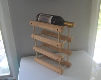 Vintage JK Adams Vermont Oak Wood Wine Rack System 4 Bottle
