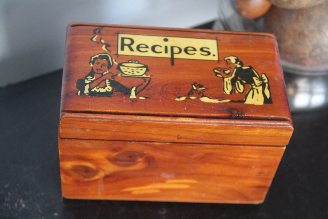 Cedar Solid Wood Recipe Box, Solid Wood Recipe Box, 3 by 5 Wood Recipe