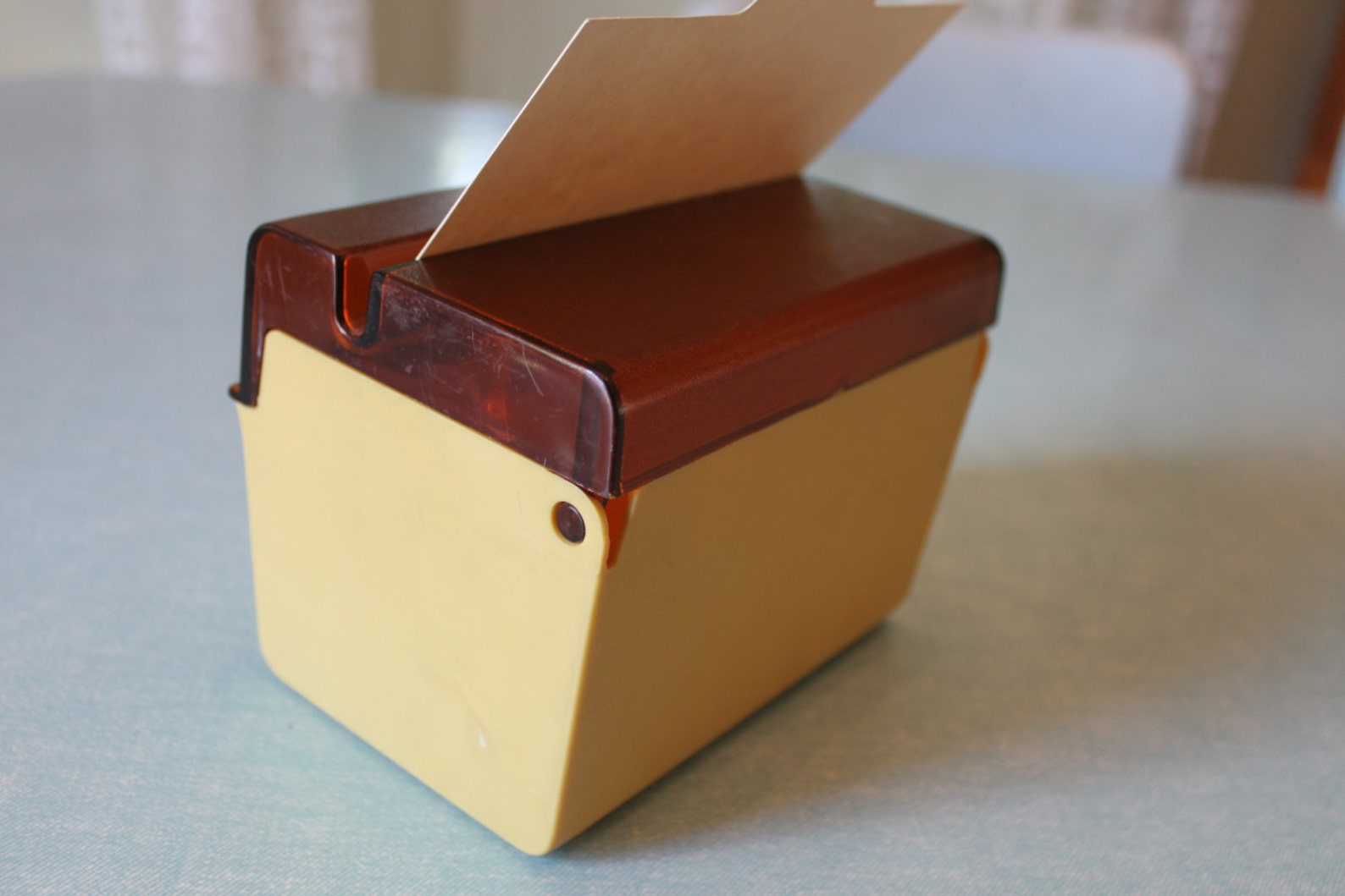 Rubbermaid VINTAGE recipe box Index Card file Yellow Gold Etsy