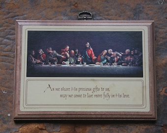 Vintage Last Supper Hallmark Wood Plaque - 1983 Christian Gift