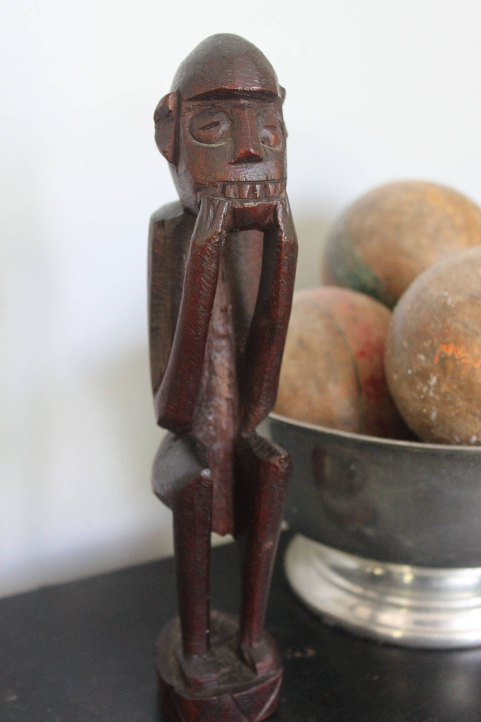 HandCarved MONKEY Sculpture 1960s Tribal Art Vintage Etsy