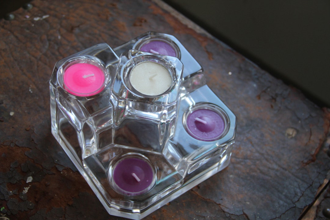 24 Crystal Partylite Candle Holder Vintage Advent Wreath Etsy