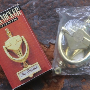 Beautiful MINIATURE Vintage Brass Door Knocker,3.75 x 2, Vintage brass door knocker, brass NOS doorknocker, vintage brass doorknocker