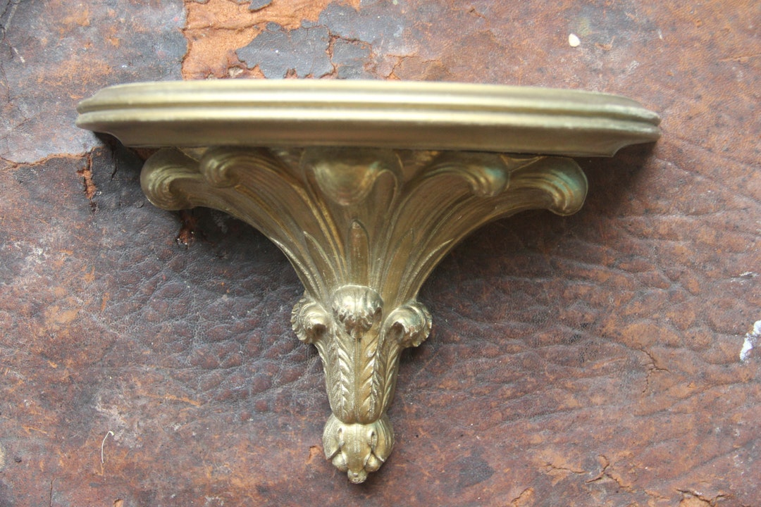 Vintage Gold Wall Shelf Gold Wall Shelf Small Wall Etsy
