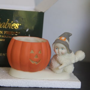 Vintage Halloween Luminary, IOB Dept 56 Snowbabies "A Halloween Friend" Candle Holder w/ Tea Light, New! vintage Halloween decor