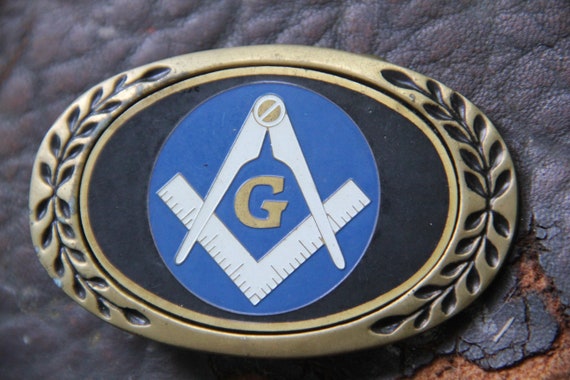 masonic belt buckle vintage