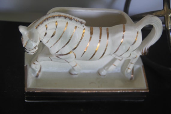 Vintage Dresser Caddy Valet, Ceramic Zebra Rare, … - image 3