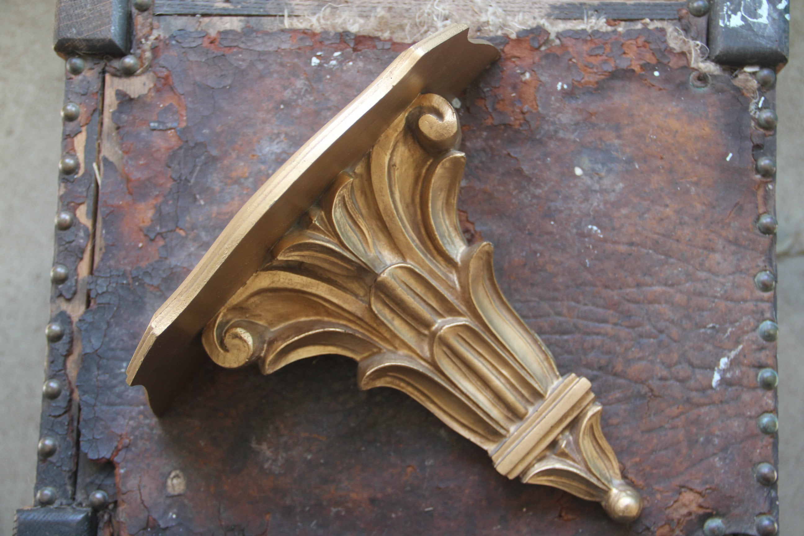 Vintage Gold Wall Shelf Gold Wall Shelf Small Wall Etsy